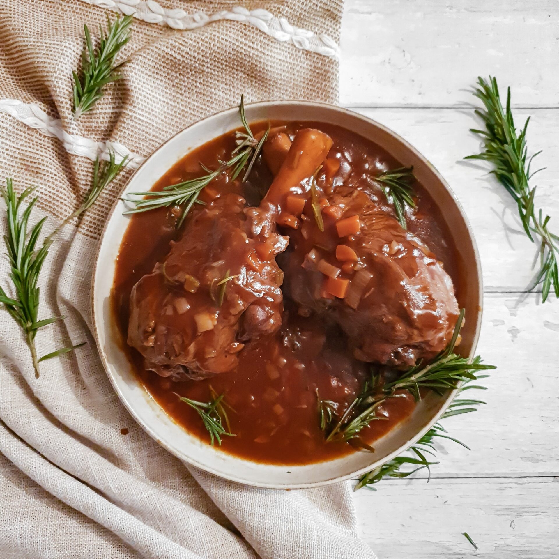 Lamb Shanks with Red Wine